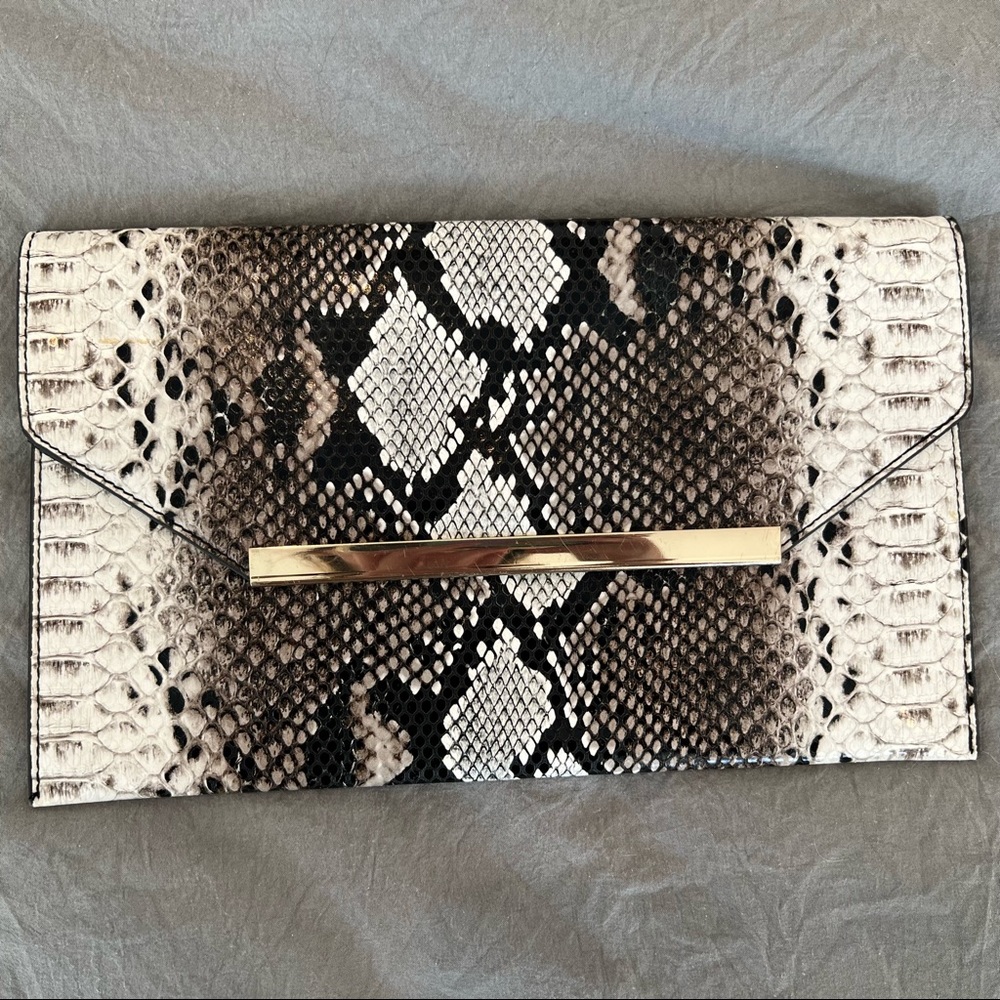 NWT Snakeskin Clutch
